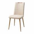 Chaise de salle à manger beige en polyester avec pieds en hévéa massif 47 x 58 x 97 cm