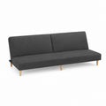 Canapé-lit clic-clac 3 places gris anthracite en polyester avec pieds en bois massif 180 x 90 x 80 cm