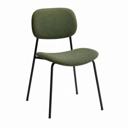 Chaise de salle à manger kaki en polyester et acier noir 82 x 47 x 54 cm